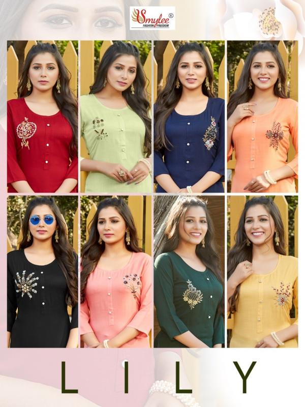 Smylee Lily Designer Rayon Festive Wear Kurti 